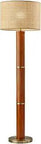 Napa Floor Lamp With Walnut Rubber Wood Base And Antique Brass Accents 62 Inch Tall Cozy Warm Glow Vibe Eco Friendly Rattan Shade