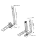 Hidden Door Bookcase Hinge With Self Closing Mechanism And Rotating Screen Pivot in stainless steel, dimensions shown