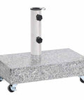 Built Tough Heavy Duty Patio Umbrella Base With Wheels And Adapters Granite Parasol Base for Poolside 55.1 lbs 17.7 x 9.8 x 3.3 inches