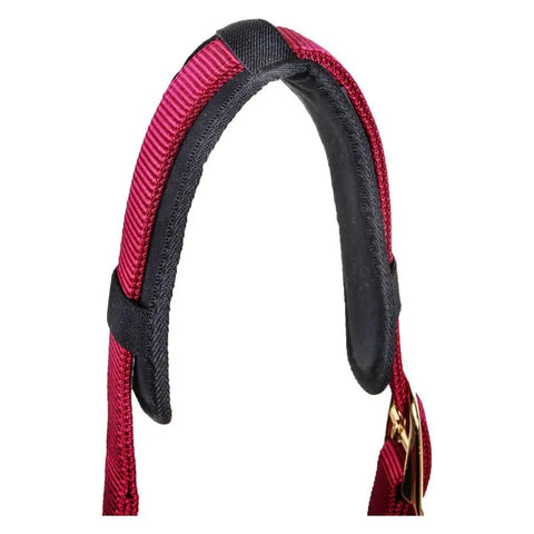Lux Ceramic Therapy Poll Horse Saddle Pad for tension relief in red, attached to halter or bridle, durable for daily rides