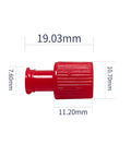 Dimensions of Red Luer Lock Plugs Dual Function For Male And Female Connectors, Universal Fit, Secure Seal, 100 Pack