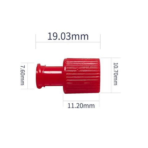 Dimensions of Red Luer Lock Plugs Dual Function For Male And Female Connectors, Universal Fit, Secure Seal, 100 Pack
