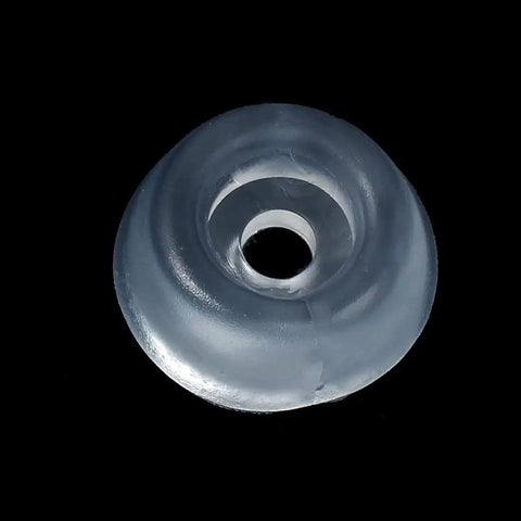 Close-up of Clear Rubber Foot Pads For Furniture And Desks, Cone Shaped 26mm Diameter By 11mm High Non Slip Protective Feet