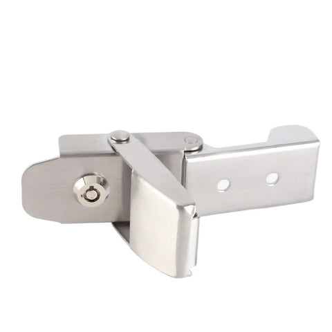 Heavy Duty Stainless Steel Spring Toggle Latch Clamp For Secure Cabinet Locking With Key Cylinder Option Compact Durable Design Perfect For Toolboxes And Storage Units, side view