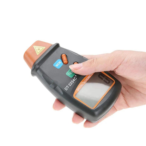Non Contact Photo Tachometer Handheld Digital LCD RPM Tester With Speed Gun MPH For Small Engines Gearhead Friendly, Wide Range From 2.5 RPM To 99999 RPM, High Resolution 0.1 RPM Or 1 RPM, Accurate Non Contact Tach Meter