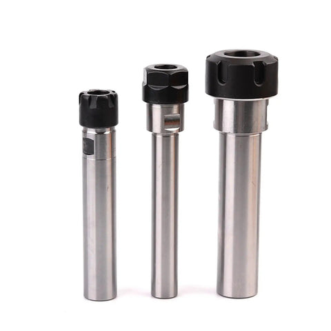 C16 To ER11 Straight Shank Extension Bar 100mm Heavy Duty Coupling Adapter for CNC Milling and Lathe Rigs, three sizes displayed.