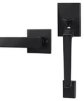Matte Black Front Door Handle Set With Reversible Lever For Right Or Left Handed Exterior Doors Fits Most Standard Sized Doors Easy Install Durable Aluminum Construction