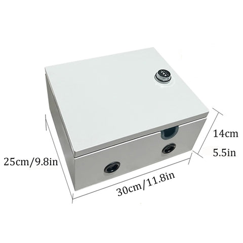 industrial waterproof junction box measuring 30x25x14 cm, explosion proof and weatherproof, ideal for protecting electrical components outdoors