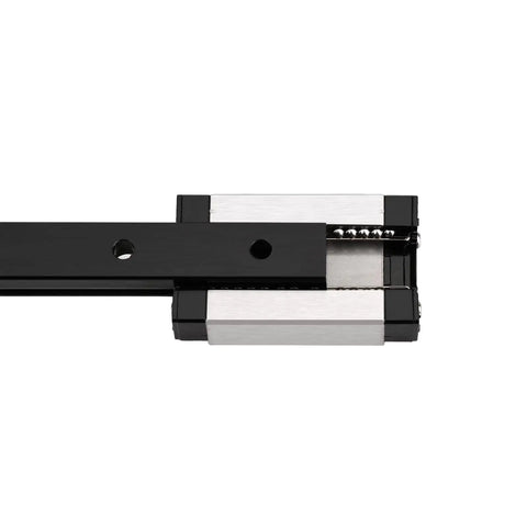 200mm Linear Rail With MGN12H Carriage Block For DIY 3D Printers And Machines, heavy-duty steel blackened finish close-up view