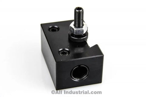 Piston Tool Post Set For CNC Lathes, High Precision Quick Change Lathe Holder, 100 Series, black metal base with bolt