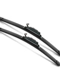 Pro Grade 18 X 18 Windshield Wiper Blades Pack Of Two With Quick Click J Hook, dual steel frame and rubber edge.