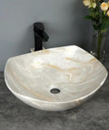 Bathroom Sink Bathroom Sink Marble Ceramic Sink Hotel Bathroom Washbasin Washstand Balcony Vessel Vanity Sink Bathroom Sink Vessel with gold veining on modern countertop