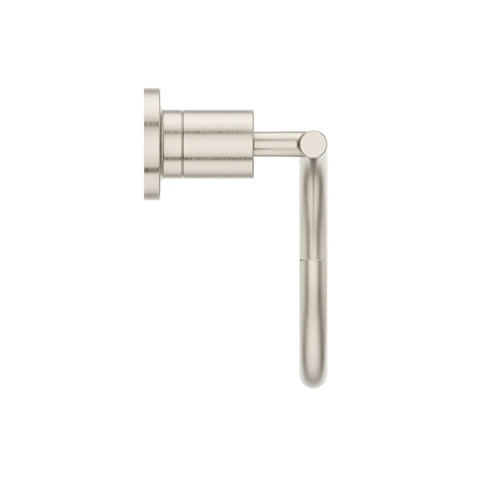 Side view of Brushed Nickel Towel Ring For Bathroom With Contemporary Style Concealed Screw Installation Premium Metal Construction Easy Two Hole Mount Durable Modern Bath Accessory For Sleek Organization And Spa Worthy Shine.