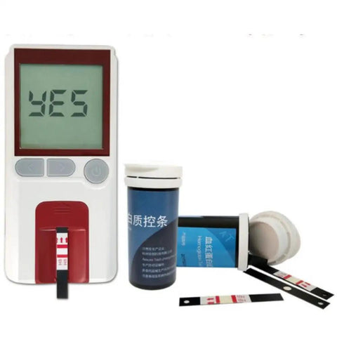 DIY Home Hemoglobin Meter Kit With 25 Strips, 25 Lancets, Lancing Device, Quality Control Strip, Storage Bag And English Manual For Easy At Home Testing, Fast 15 Second Readings And Accurate Hemoglobin Measurements, meter with strips