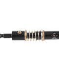 Side view of 5mm center drill bit with brass spring and 1/4-inch hex shank for self-centering hinge holes