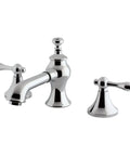 Widespread Lavatory Faucet With Brass Pop-Up Drain Five And Five Eighths Inch Spout Reach Polished Chrome No-Fuss Deck Mounted
