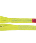 Polyester Web Eye And Eye Sling With Twisted Eye 1-Ply 1-Inch By 2-Foot Size Low-Stretch Webbing, yellow finish, red warning yarns