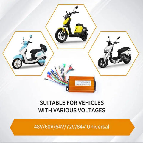 Beefy High Power Ebike Brushless Controller With Thick Aluminum Shell For 48V 64V 72V 1000W 1500W Universal BLDC Motor Controller For Ebikes