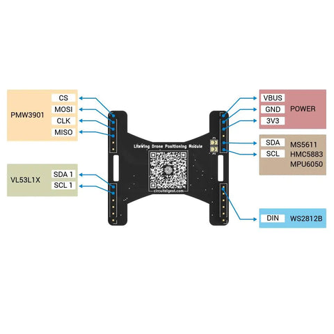 Drone Positioning Module With Optical Flow And ToF Sensor For Rock Solid Height Hold And Indoor Positioning VL53L1X And PMW3901 board layout