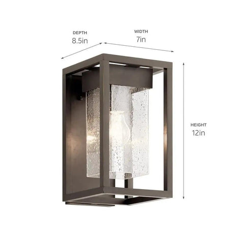 Mercer 12 Inch Outdoor Wall Light One Light With Clear Seeded Glass In Olde Bronze Finish For Entryways Patios Porches And Garages Downward Lighting Weather Resistant Exterior Sconce With Classic Curb Appeal