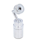 Maqulae LED Water Faucet with Temperature Control, 3/4in External Thread, chrome faucet part with swivel joint design.