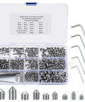 Must Have 400 Piece Set Screw Kit With Hex Allen Head Cup Point Grub Screws, DIY Friendly, Metric M3/M4/M5/M6/M8 Internal Hex Drive