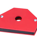 Heavy Duty Magnetic Welding Magnet Right Angle Holder With 25 Lbs Strong Holding Power, red, hexagon shape for metal aligning tasks.