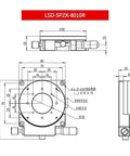 Technical drawing of Manual Precision R Axis Hollow Rotary Stage Pro Grade 360 Degree Angular Adjustment Platform dimensions.