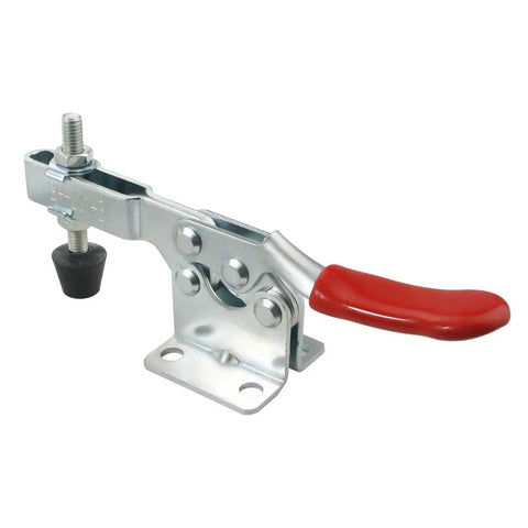 Heavy Duty Quick Release Toggle Clamp 4 Pack 201 B Style Hold Down Clamp With Anti Slip Red Horizontal Design Delivers 198 Lbs Holding Power For Woodworking And DIY Projects, red handle, steel