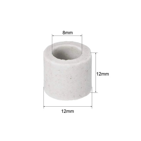 uxcell 8mm dia ceramic insulation tube, single bore, alumina porcelain high-temperature insulator