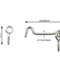 Galvanized Aircraft Cabin Door Latch Set 10 Pcs With 2 Inch Hooks And 24 Mm Mounting Screws For Cabinets Gardens Sliding Barn Doors Window Stay Rod Windproof Lock Durable Zinc Coated Hardware - side view showing dimensions