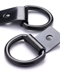 Rock Solid D Ring Tie Down Anchors Quarter Inch Heavy Duty Steel Load Holders Surface Mount Kit With Screws images of 2 black steel D ring anchors