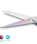 Two Pack Titanium Fabric Scissors Heavy Duty Tailor Shears, Ultra Sharp Rust Resistant Steel, Cuts Sixteen Layers Like Butter, All Purpose Sewing Scissors for Quilting Alterations Crafting and DIY Projects, close-up blade