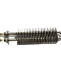 Built Heavy Square Finned Air Heater 230V 1400W High Efficiency Heating Element For Electric Blower And Workshop Stove Easy Plug In Plus Killing The Chill Output with metal fins and mounting ends.