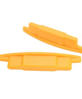 Two yellow ABS plastic wall scanner tools for detecting screws, measuring 14cm, used in DIY homes and renovations.
