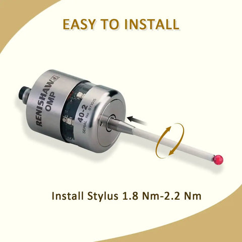 CMM Touch Probe Stylus With M4 Thread, Ceramic Stem, And Ruby Ball Tip For Ultra Precise Metrology Replacement For Renishaw A-5000-3712 Compatible Heads, 6mm Shaft, Lightweight And Rigid on probe head