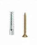 Close-up of M5 carbon steel zinc-plated drywall anchor and screw from 100 Piece Heavy Duty M5 Drywall Anchor And Screw Set.