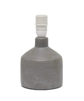 Gray Concrete Table Lamp With White Fabric Shade, Sleek Minimalist Nightstand Light For Living Room Or Desk base view