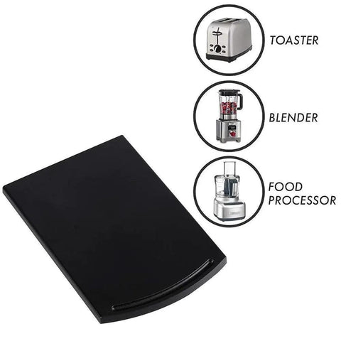 Under Cabinet 12 Inch Sliding Coffee Tray Caddy For Countertop Appliances Like Coffee Makers And Toasters With Smooth Rolling Wheels