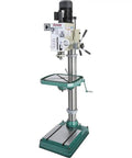 Heavy Duty Gearhead Drill Press With Three Eighth Inch Chuck Floor Model Solid Black Finish High Power Shop Tool Built To Last