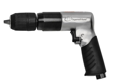 Half Inch Keyless Chuck Air Drill With Reversible Operation, 500 RPM, 0.5 HP, ergonomic grip and side handle, diffused exhaust