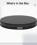 Must Have Electric Photography Turntable That Handles Up To 22 Pounds With Smooth 20 Second Rotation Cycle, shown from top view.
