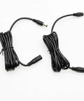 High Performance 18AWG DC Power Extension Cable 5.5mm X 2.1mm Male To Female Power Lead Six Feet Long in black, coiled for use.