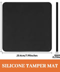 Coffee Tamper Mat For Portafilter 8x8 Inches Silicone Tamping Pad Non Slip Heat Resistant Barista Accessory For Espresso Machines Easy Wipe Clean Perfect For Home Or Cafe