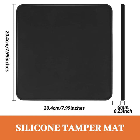 Coffee Tamper Mat For Portafilter 8x8 Inches Silicone Tamping Pad Non Slip Heat Resistant Barista Accessory For Espresso Machines Easy Wipe Clean Perfect For Home Or Cafe