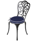 Outdoor Bistro Chair Cushions Set Of 2, 15 Inch Round Seat Cushions With Ties, Water-Resistant And UV-Resistant Polyester, 2-Inch Thick For Patio Deck Furniture, All Season Comfort on ornate metal chair