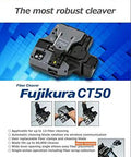 Heavy Duty CT50 Fiber Optic Cleaver And High Precision Cutting Knife Tool Badass Optical Fiber Splicing Cutter Straight Up Made In Japan with user instructions and features.