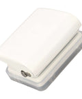 White 3 Hole Puncher Handheld For Loose Leaf Paper A7 A4 5 Sheets 70g Capacity with metal guide and locating columns.