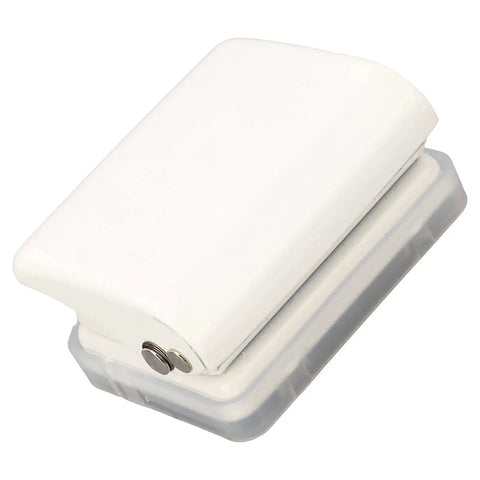 White 3 Hole Puncher For A7 And A4 Paper, Handheld Office Punch, Up To 5 Sheets Of 70G, 19Mm Hole Spacing With Locating Columns