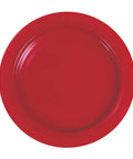 Inner Lip Plate For One Handed Dining, High Wall Red Plate That Keeps Food From Sliding Off And Lets You Scoop Onto Utensils